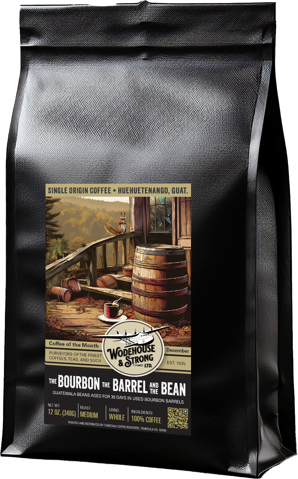 December Coffee of the Month - Of Beans and Bourbon (bourbon barrel aged coffee)