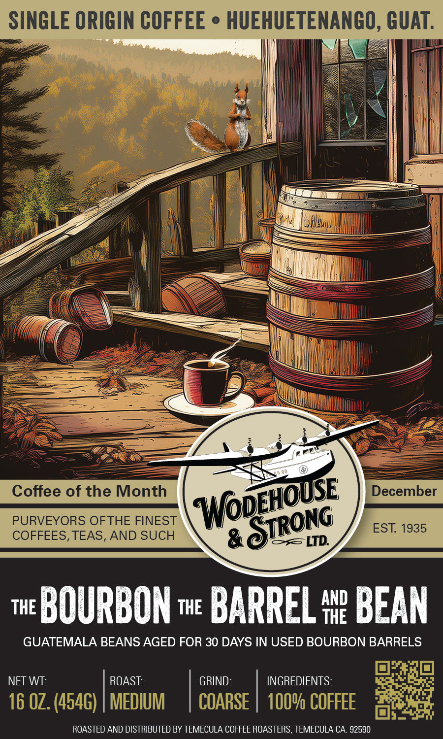 December Coffee of the Month - Of Beans and Bourbon (bourbon barrel aged coffee)